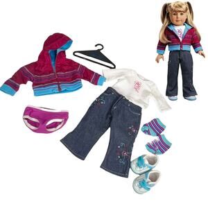 American Girl Today Doll Ready For Fun MEET OUTFIT + Hanger Top Jeans Shoes Coat